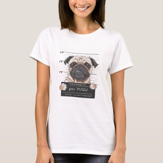 Bad Puggy Tasse Shot T-Shirt (Vorderseite)