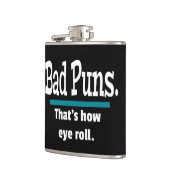 Bad Puns Eye Roll Funny Flachmann (Links)