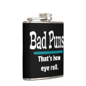 Bad Puns Eye Roll Funny Flachmann (Rechts)