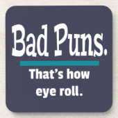Bad Puns Eye Roll Vater Joke Funny Puns Getränkeuntersetzer (Vorderseite)