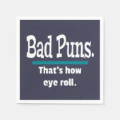 Bad Puns Eye Roll Vater Joke Funny Puns Serviette (Vorderseite)