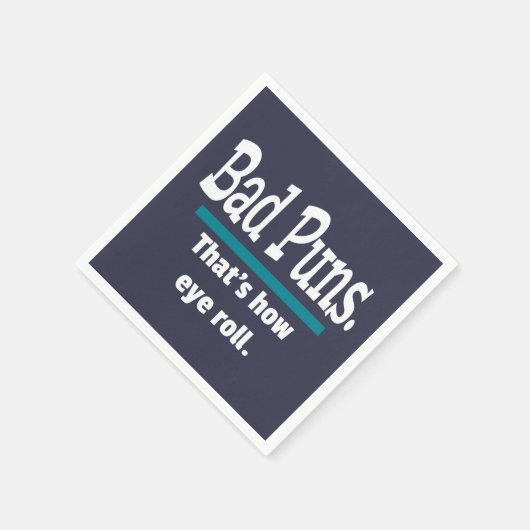 Bad Puns Eye Roll Vater Joke Funny Puns Serviette (Ecke)