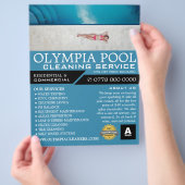 Bad, Reinigung des Schwimmbads Werbung Flyer (Hand)