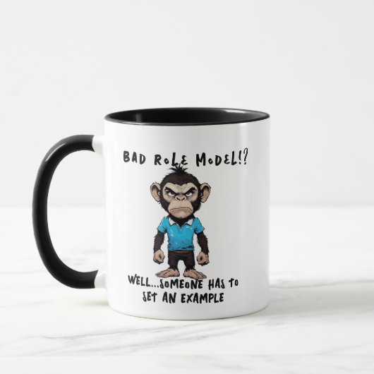 Bad Role Model Chimp Spaß | Funny Monkey Graphic Tasse (Links)