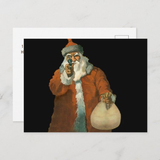 Bad Santa Claus Feiertagspostkarte (Vorne/Hinten)