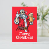 Bad Santa Claus, Rock, Bier und Zigar Begleitkarte (Stehend Vorderseite)