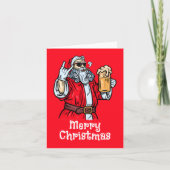 Bad Santa Claus, Rock, Bier und Zigar Einladung (Vorderseite)