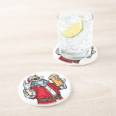 Bad Santa Claus, Rock, Bier und Zigar Getränkeuntersetzer (Seite)