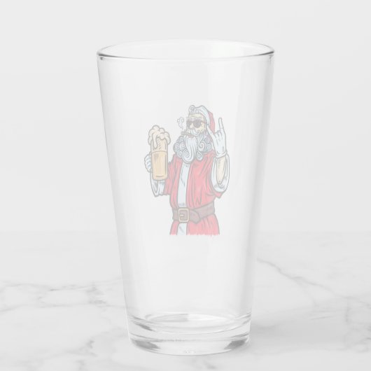 Bad Santa Claus, Rock, Bier und Zigar Glas (Rückseite)