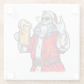 Bad Santa Claus, Rock, Bier und Zigar Glasuntersetzer (Rückseite)