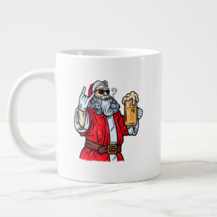 Bad Santa Claus, Rock, Bier und Zigar Jumbo-Tasse