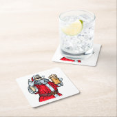 Bad Santa Claus, Rock, Bier und Zigar Rechteckiger Pappuntersetzer (Vor Ort)