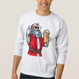 Bad Santa Claus, Rock, Bier und Zigar Sweatshirt