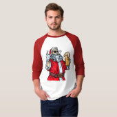 Bad Santa Claus, Rock, Bier und Zigar T-Shirt (Vorne ganz)