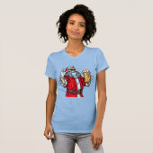Bad Santa Claus, Rock, Bier und Zigar T-Shirt (Vorne ganz)