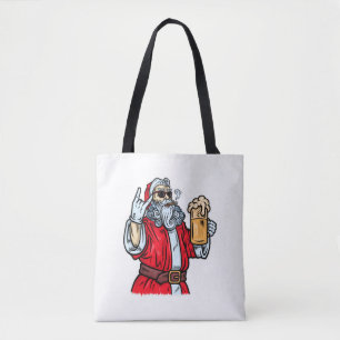 Bad Santa Claus, Rock, Bier und Zigar Tasche