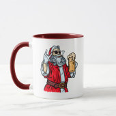 Bad Santa Claus, Rock, Bier und Zigar Tasse (Links)