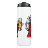 Bad Santa Claus, Rock, Bier und Zigar Thermosbecher (Vorderseite)