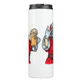 Bad Santa Claus, Rock, Bier und Zigar Thermosbecher (Rückseite)