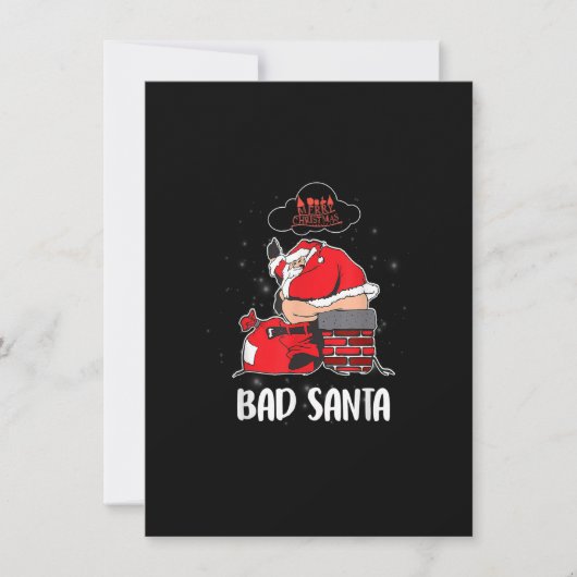 Bad Santa Funny Weihnachten Weihnachten Pajamas Fa Einladung (Vorderseite)