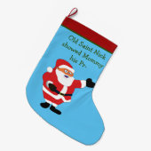 Bad Santa POETRY Merkwürdiger Spaß Klassischer Wer Großer Weihnachtsstrumpf (Vorderansicht (hängend))