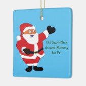 Bad Santa POETRY Merkwürdiger Spaß Klassischer Wer Keramikornament (Links)