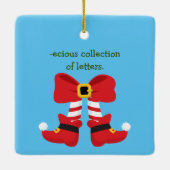 Bad Santa POETRY Merkwürdiger Spaß Klassischer Wer Keramikornament (Rückseite)