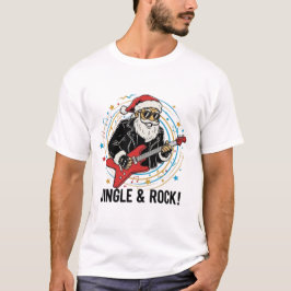 Bad Santa Rock and Roll Christmas Holiday Shirt