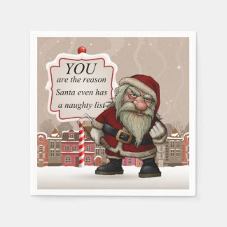 Bad Santa, White Standard Cocktail Papier Napkins Serviette