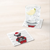 Bad Santa's Dog Mugshot Funny Christmas Rechteckiger Pappuntersetzer (Vor Ort)