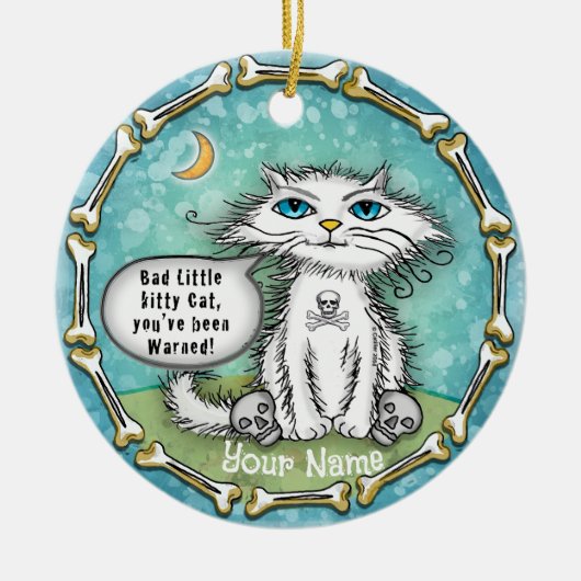 Bad Scraggles Cat Keramik Ornament (Vorne)
