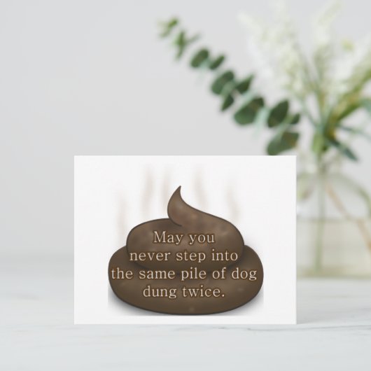 Bad Segen: Tritt nicht zweimal in Kack Postkarte (Stehend Vorderseite)