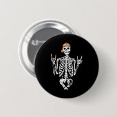 Bad Skeleton Hand Rock Sommer Halloween Skull Wome Button (Vorne & Hinten)