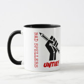 Bad Spellers Untie! Angestifteter Faustgrammar-Spa Tasse (Links)