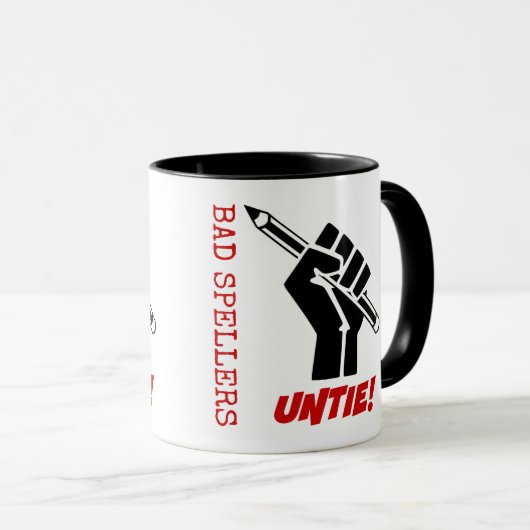 Bad Spellers Untie! Angestifteter Faustgrammar-Spa Tasse (VorderseiteRechts)