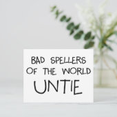 Bad Spellers Untie Postkarte (Stehend Vorderseite)