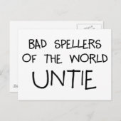 Bad Spellers Untie Postkarte (Vorne/Hinten)