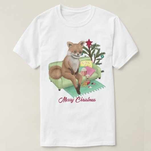 Bad Taxidermy Fox Christmas T - Shirt (Design vorne)