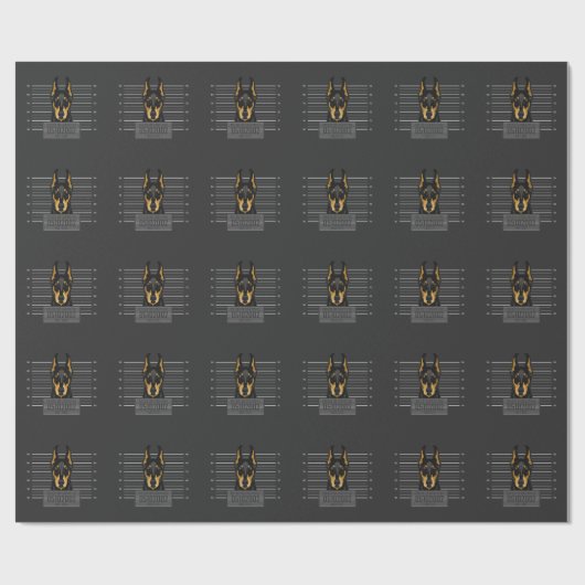 Bad Thief Animal Tasse Shot Doberman Stubborn Hund Geschenkpapier (Flach)