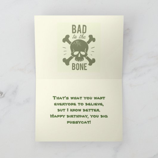 BAD TO BONE BIRTHDAY CARD DANKESKARTE (Innenseite)