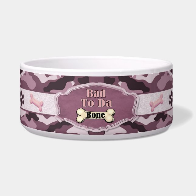 Bad to Da Bone 2 Camouflage Dog Dish - Anpassen Napf (Vorderseite)