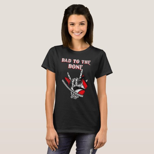 Bad To The Bone Skeleton 5 T-Shirt (Vorne ganz)