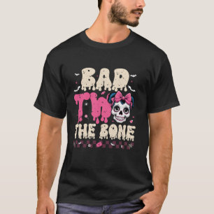Bad Two das KnochenHalloween Girl Toddle 2. Birthd T-Shirt