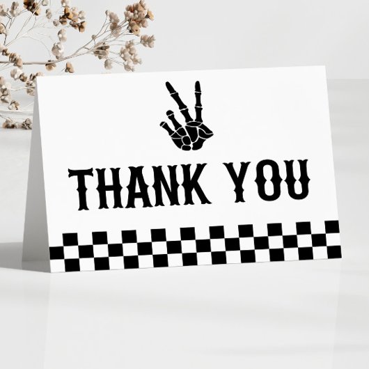 Bad Two das Knochenskelett 2. Geburtstag Party Dankeskarte