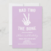 Bad Two das Knochenskelett 2. Geburtstag Party Einladung (Vorderseite)