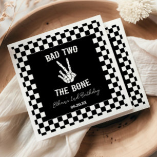 Bad Two das Knochenskelett 2. Geburtstag Party Serviette