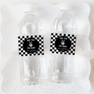 Bad Two das Knochenskelett 2. Geburtstag Party Wasserflaschenetikett