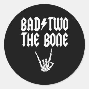 Bad Two, das Knochenskelett Handfamilie 2. Geburts Runder Aufkleber