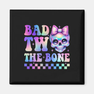 Bad Two der Knochen 2. Geburtstag Kind Gefärbte Kr Magnet