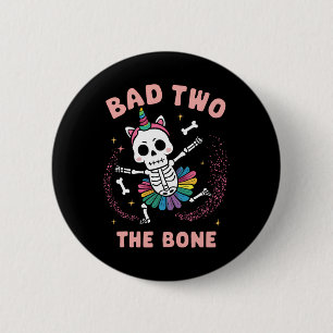 Bad Two der Knochen Halloween 2. Geburtstag G Button
